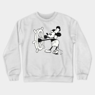 Steamboat Willie Faded Vintage Aesthetic Crewneck Sweatshirt